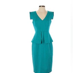 Black halo turquoise dress